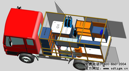 山东田中卡车养护抢修服务车左侧视图