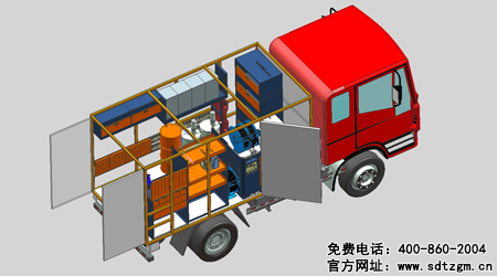 山东田中卡车养护抢修服务车右侧视图